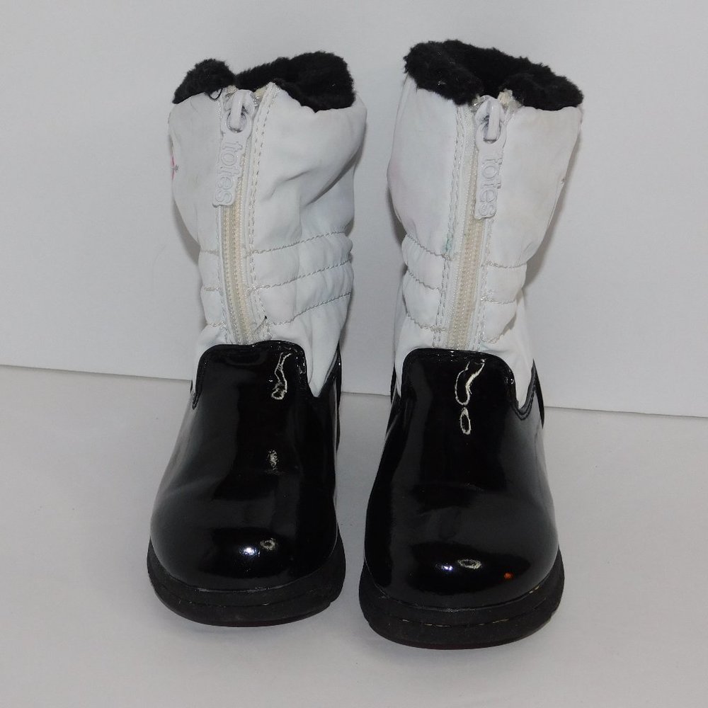 Kids Black and White Winter Boots